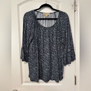 Michael Kors Navy Floral Blouse